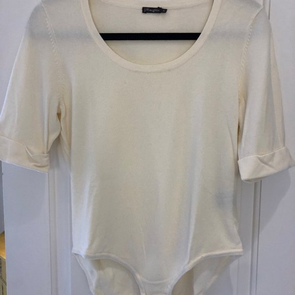 J. McLaughlin Tops - J McLaughlin Ivory Knit Body Suit - Pearl Buttons